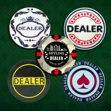 Large assortment of dealer buttons