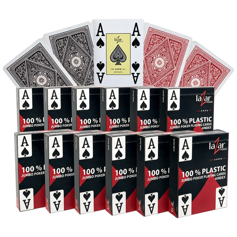 Poker Kort Lazar 2210 Plast 4 Index 12st