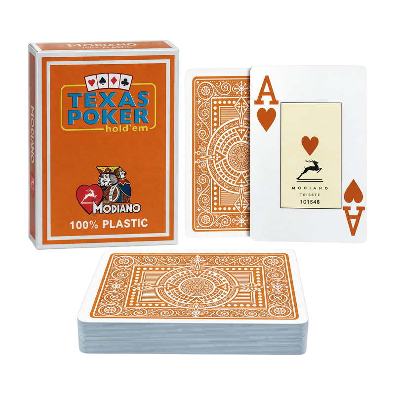 Modiano Poker Kort Plast Orange 2 Index