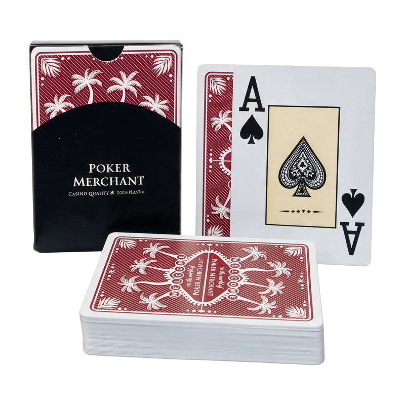 Carte da Poker Poker Merchant 100% Plastica 2 Index Rosso