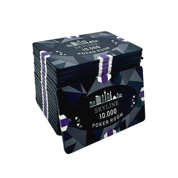 Ceramic Poker Plaque Skyline 10.000 - side view