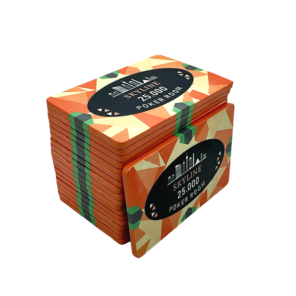 Ceramic Poker Plaque Skyline 25.000 - side view