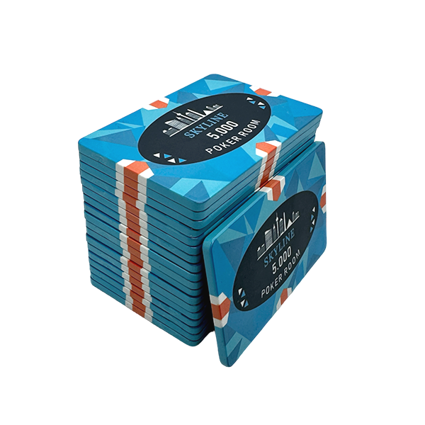 Ceramic Poker Plaque Skyline 5000 - side view