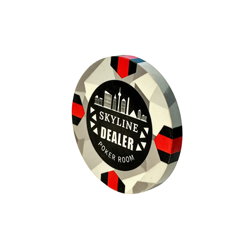 Dealer Button Ceramic Skyline - side view