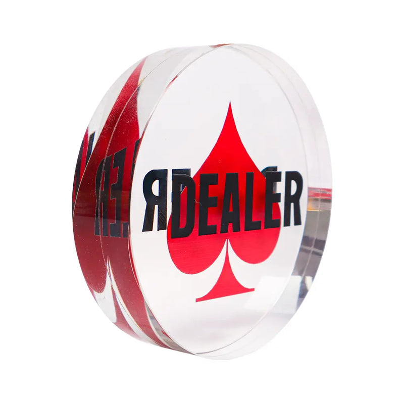 Dealer Button Red Spade - side view - view 2
