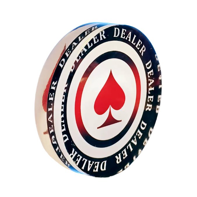 Dealer Button Spade Glass - side view