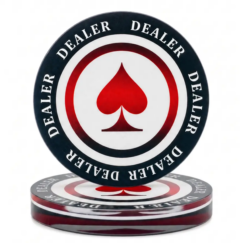 Dealer Button Spade Glass