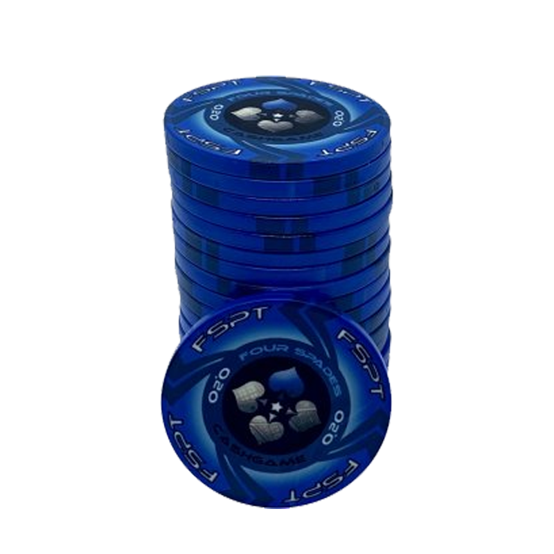 pokerchip stack fiches claysmith FSPT cash game 0.20 dark blue