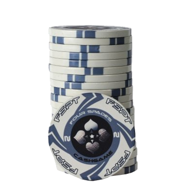 pokerchip stack fiches claysmith FSPT cash game 2 white