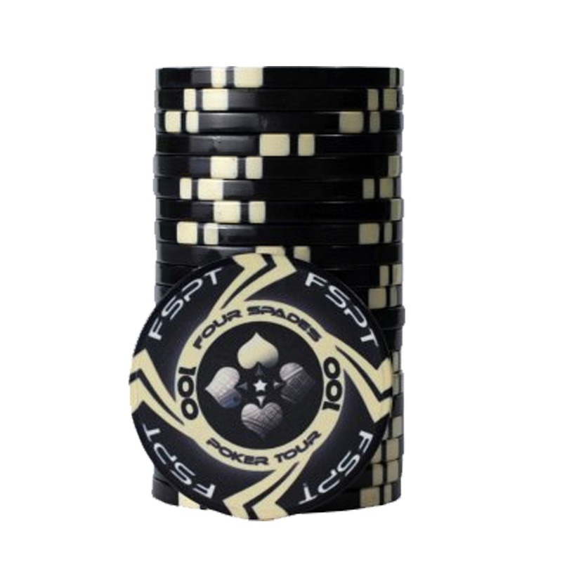 pokerchip stack fiches claysmith FSPT tournament 100 black