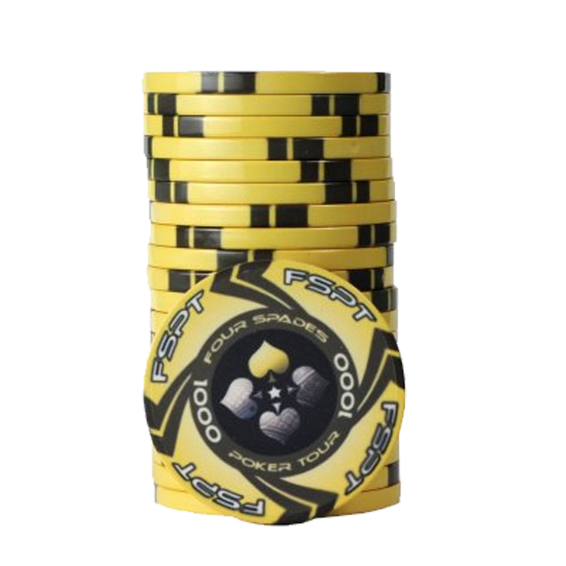 pokerchip stack fiches claysmith FSPT tournament 1.000 yellow
