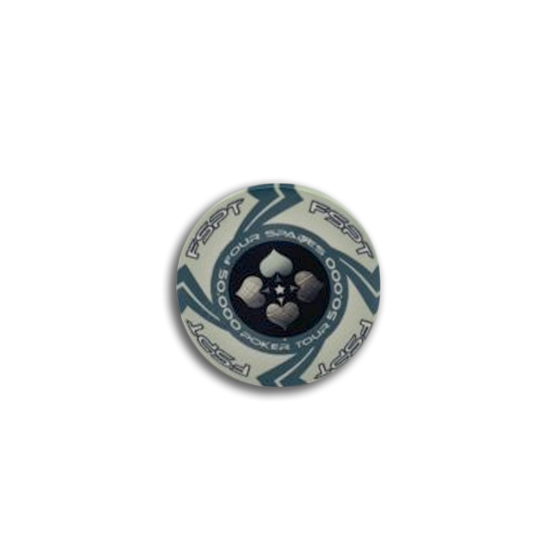 pokerchip fiche claysmith FSPT tournament 50.000 white grey