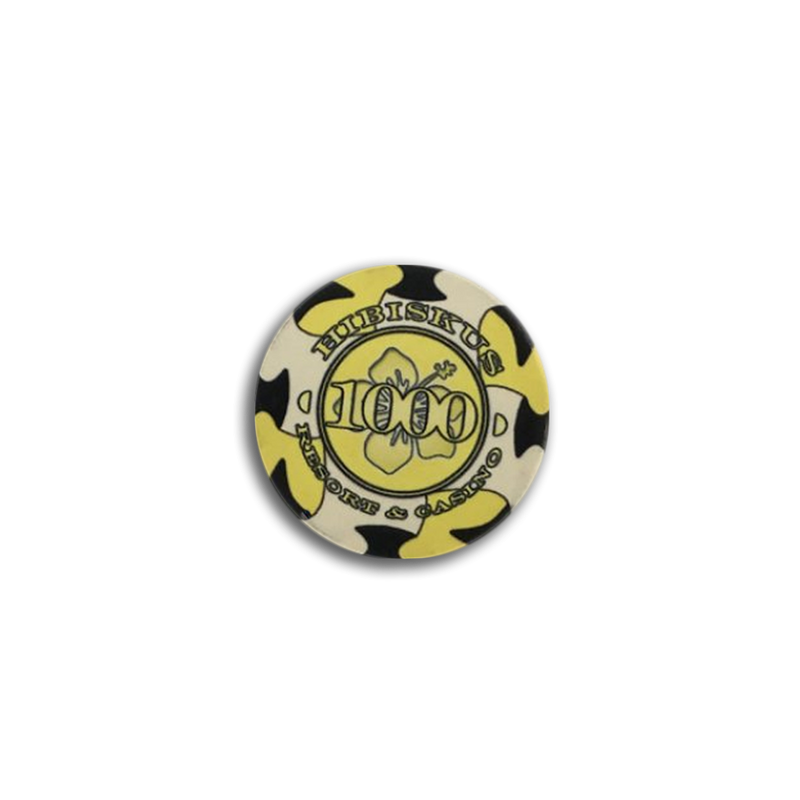 Hibiskus resort & casino 1.000 yellow white black