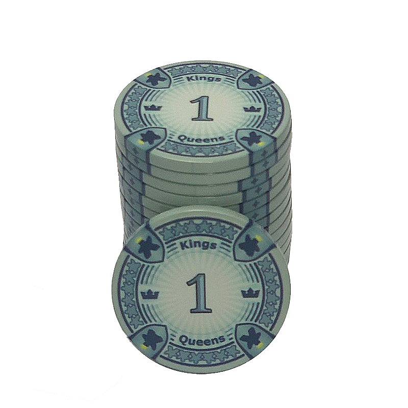 poker chip stack fiches kings en queens 1 grey