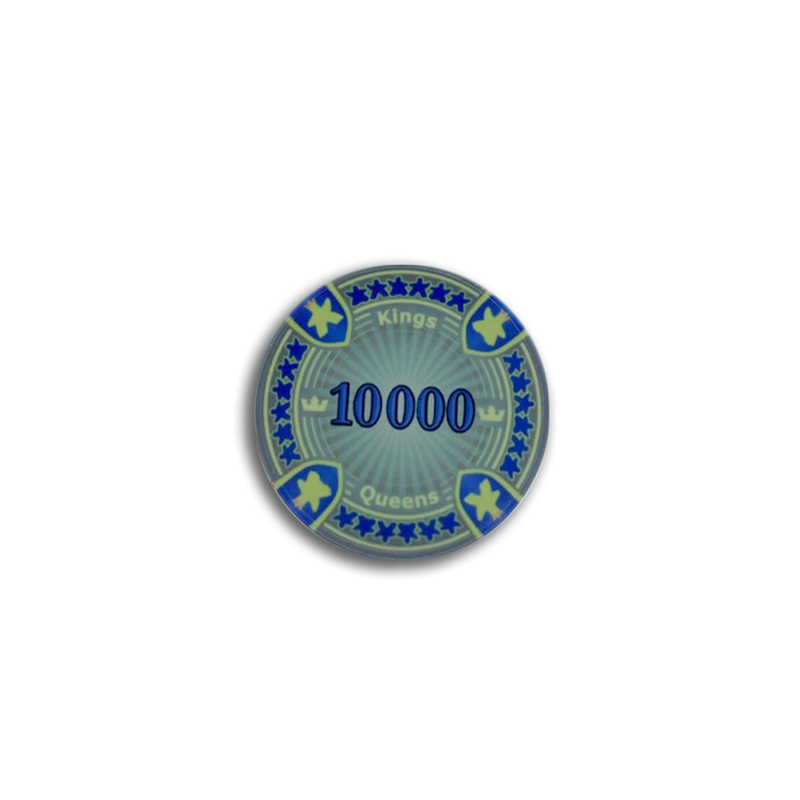 poker chip fiche kings en queens 10.000 blue