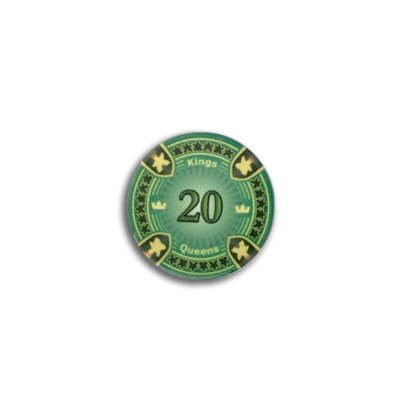 poker chip fiche kings en queens 20 green