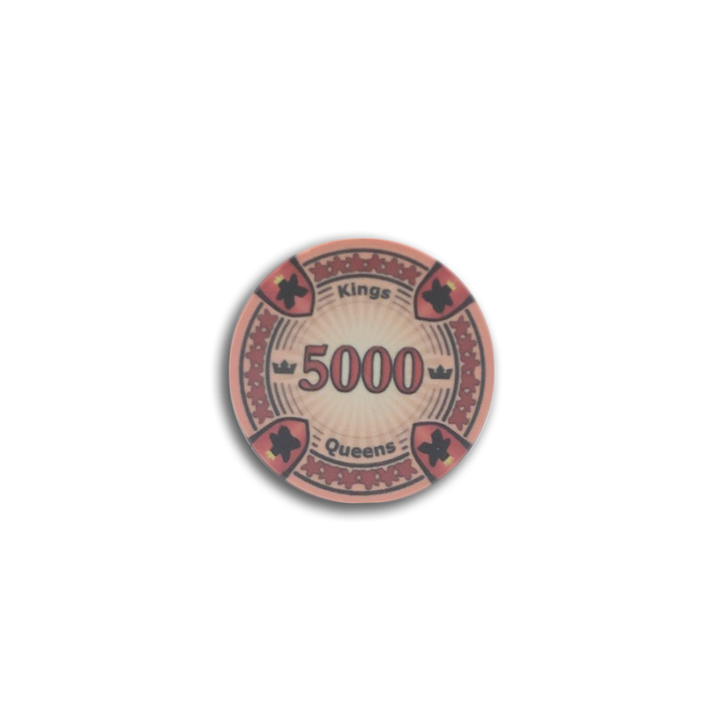 poker chip fiche kings en queens 5.000 light red