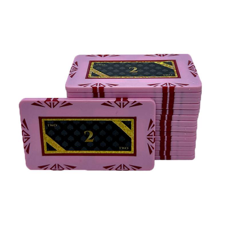 poker plaque clay composite stack 2 pink