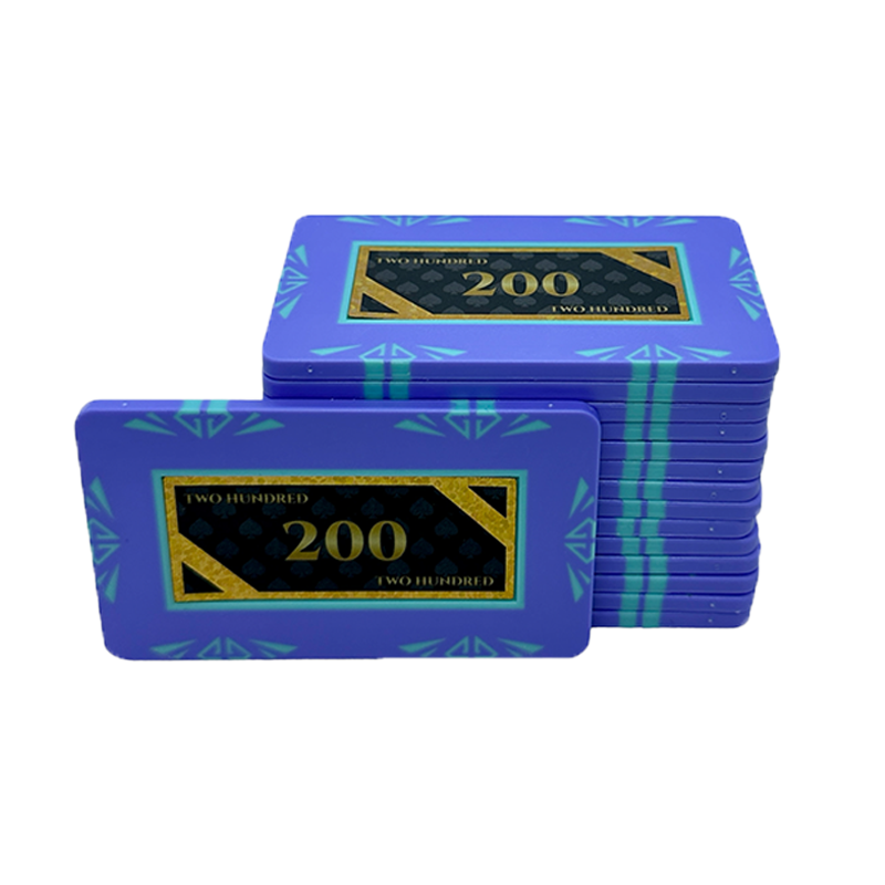 poker plaque clay composite stack 200 blue