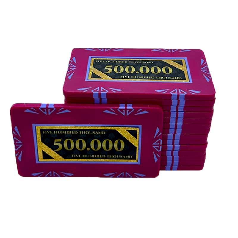 poker plaque clay composite stack 500.000 pink