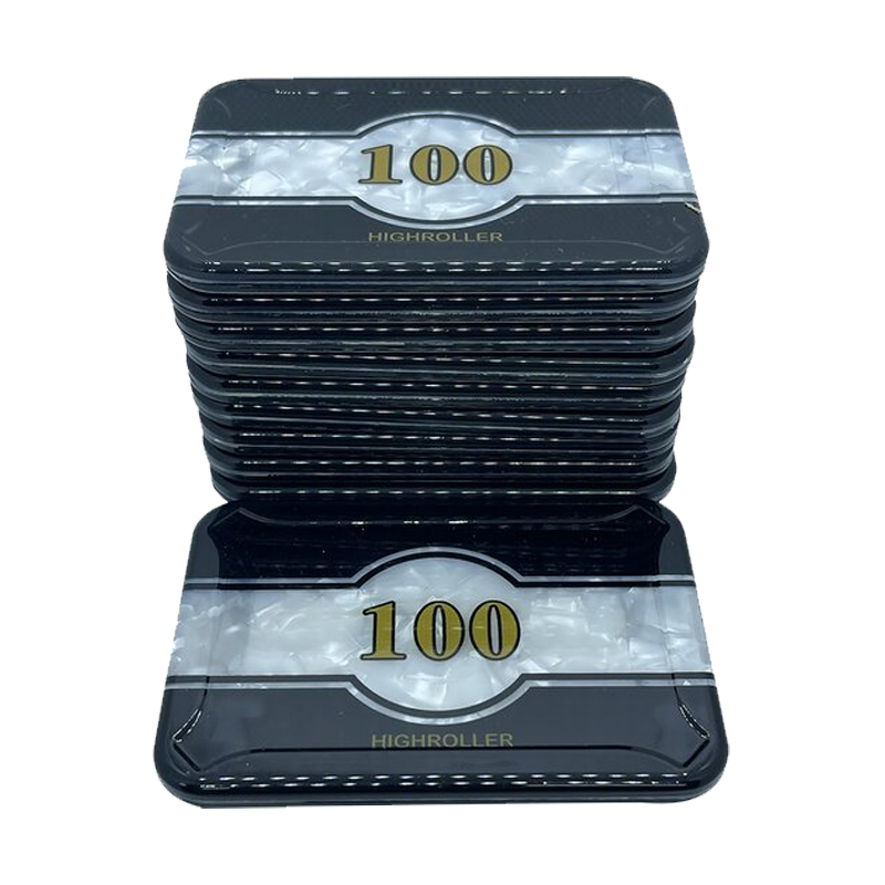 plaques highroller 100 stack black white