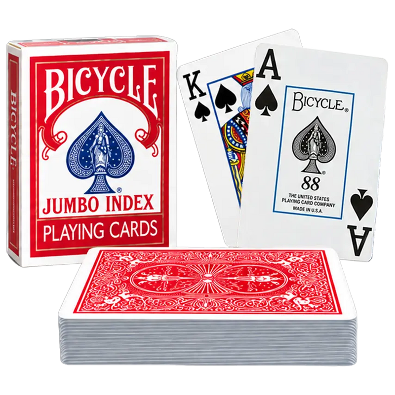 Poker Playing Cards Bicycle Jumbo Red 2 Index