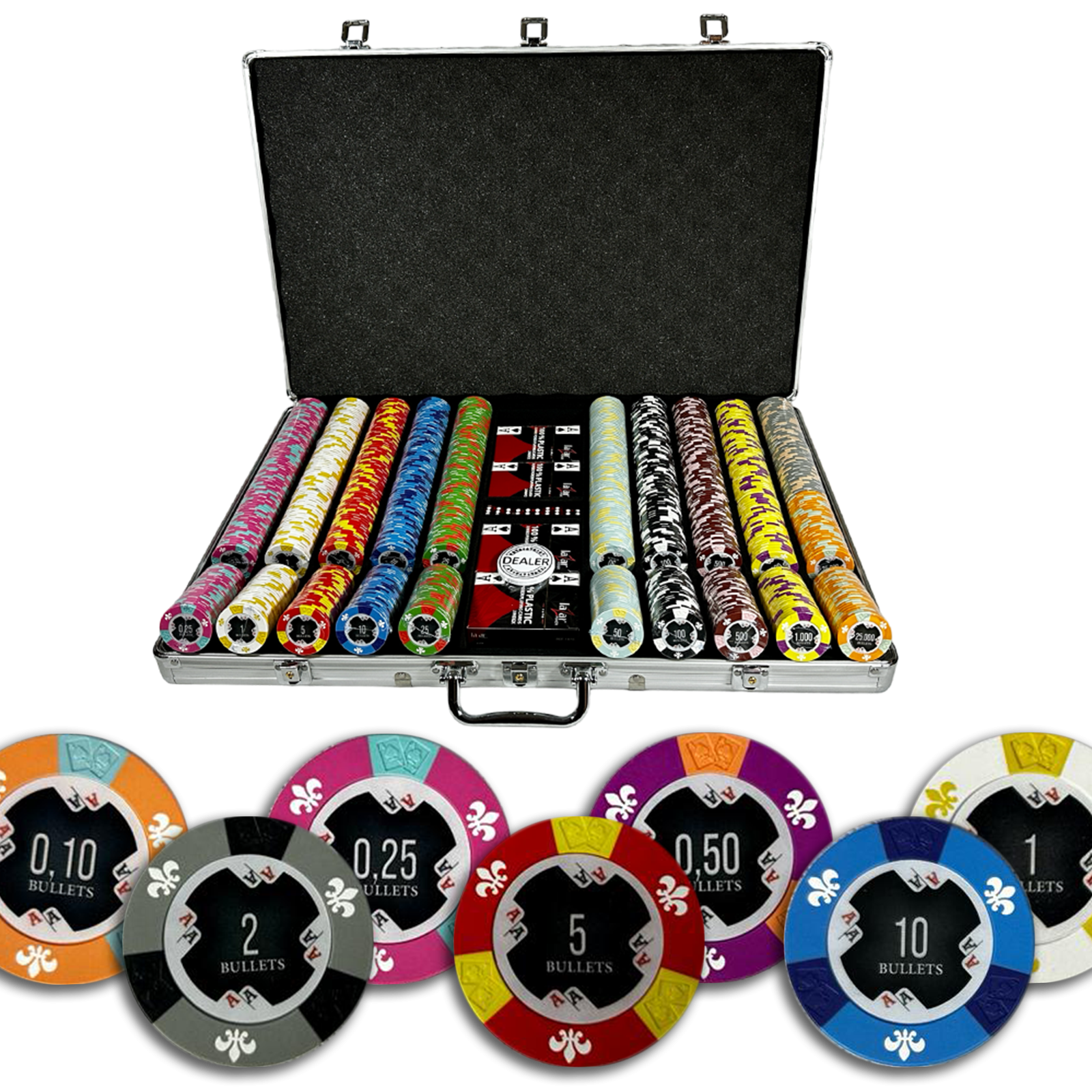  Luxe Poker Set, Poker Chips & Poker Cards Set with