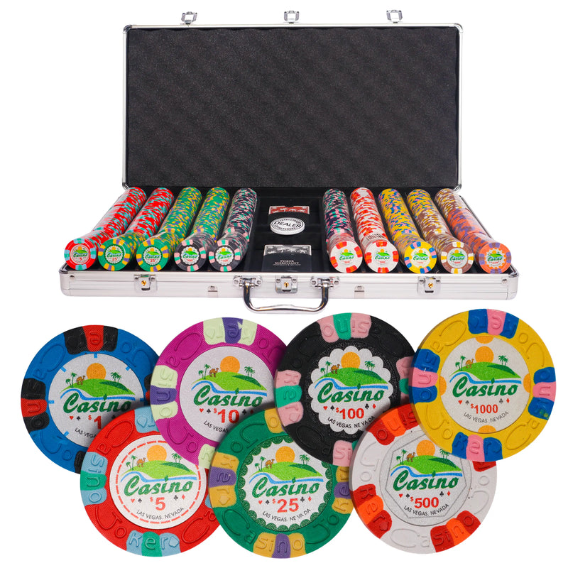 jokes casino 750 poker set, poker chips, poker cards, dealer button and poker case
