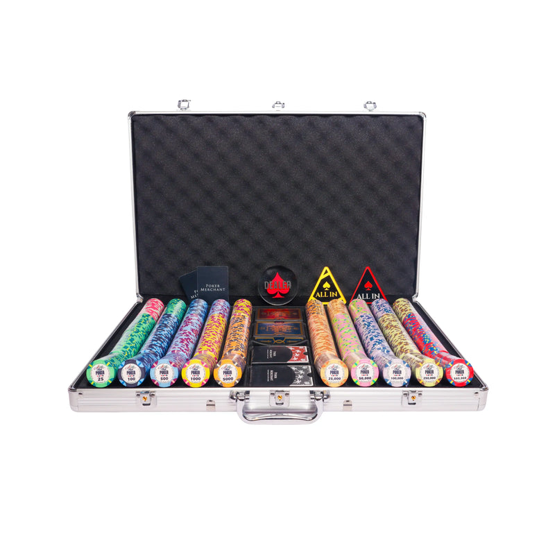 wsop 1000 poker chip poker set, colorful poker chips, Poker cards, Dealer button and Poker case