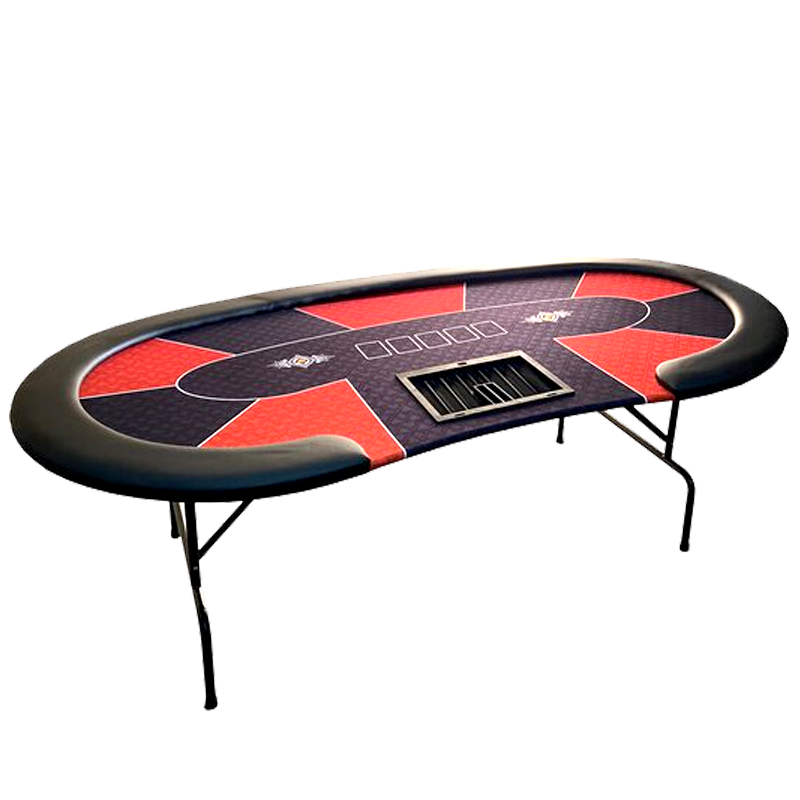 NÉVADA GREEN poker table - folding legs - race track - 10 players - microfiber fabric tabletop - faux leather edges NÉVADA GREEN poker table - folding legs - race track - 10 players - microfiber fabric tabletop - faux leather edges