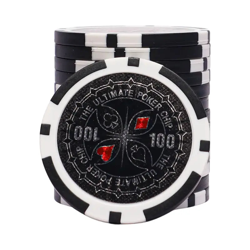 ultimate poker chip 100 black white
