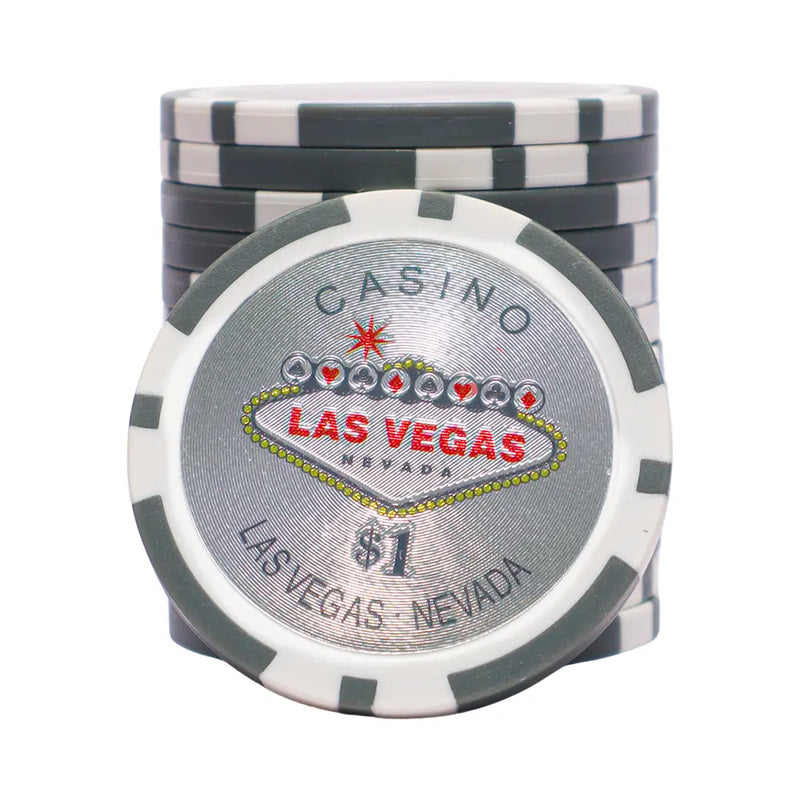 vegas nevada 1 grey poker chip