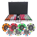 Banks 1000 poker set, colorful poker chips, poker cards, dealer button and poker case