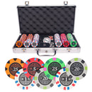 Banks 300 poker set, colorful poker chips, poker cards, dealer button and poker case