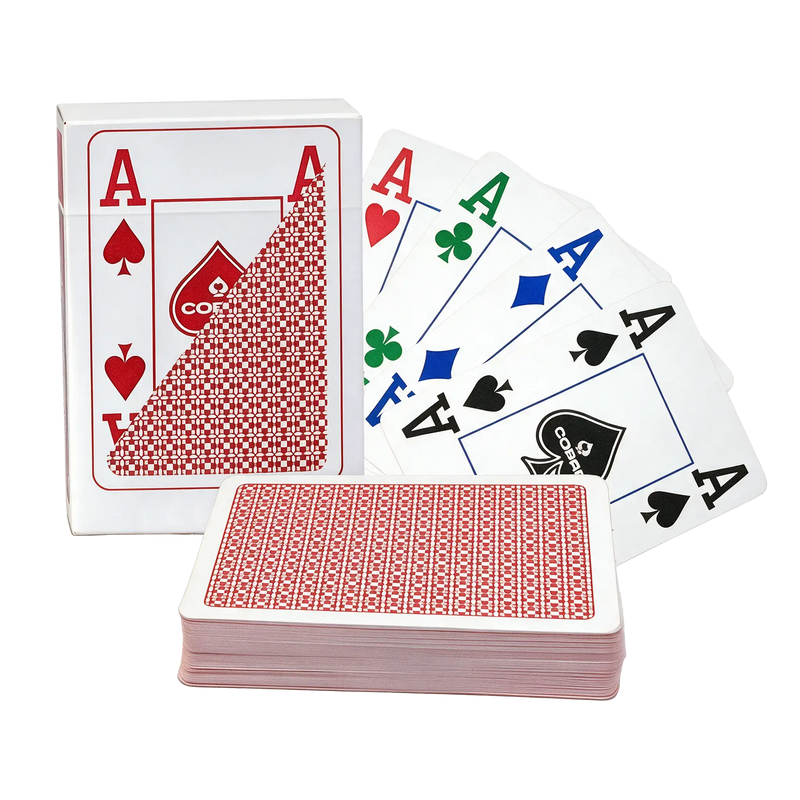 Poker Playing Cards COPAG Plastic Red 4 Colored Deck