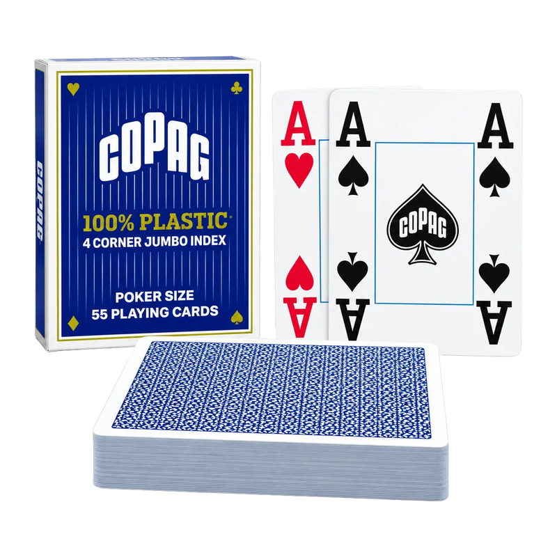 Carte da Poker COPAG 100% Plastica 4 Index Blu