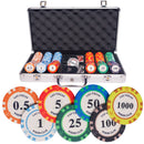 ceramic las vegas 300 poker set, poker chips, poker cards, dealer button and poker case