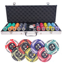 5000 poker set tournament, poker chips, poker cards, dealer button and poker case