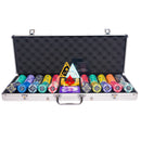 FSPT 500 poker set, colorful poker chips, Poker cards, Dealer button and Poker case