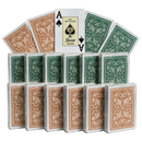 Poker Playing Cards Fournier 2818 Plastic Green & Orange 2 Index 12pcs
