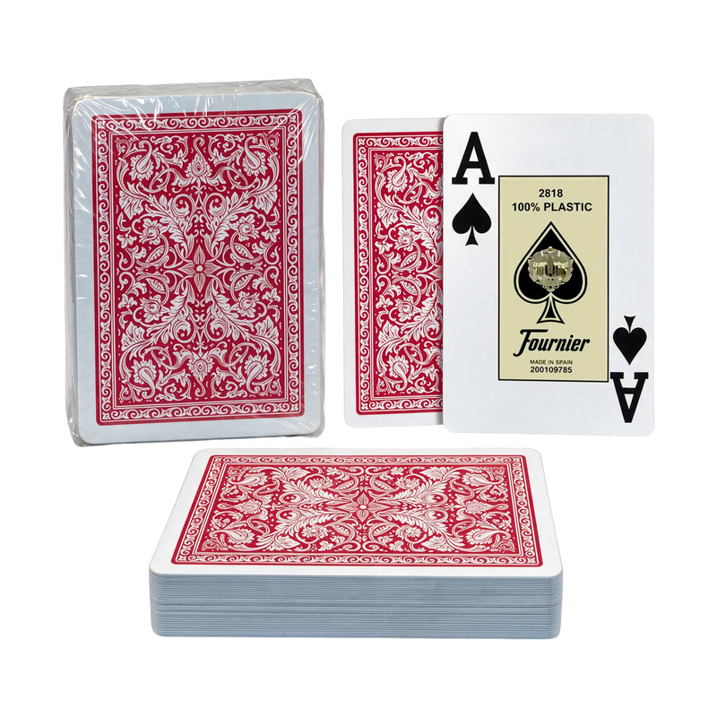 Poker Playing Cards Fournier 2818 Plastic Red 2 Index