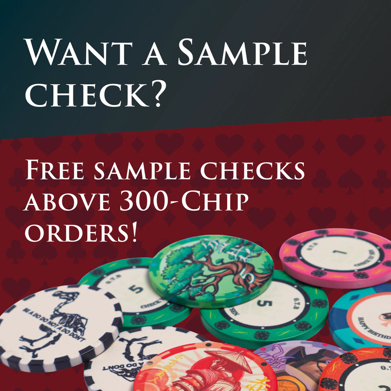 Sample checks free under 300 ceramic poker chip orders