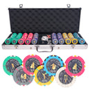 Jazz club 500 poker set tournament,  poker chips, poker cards, dealer button and poker case