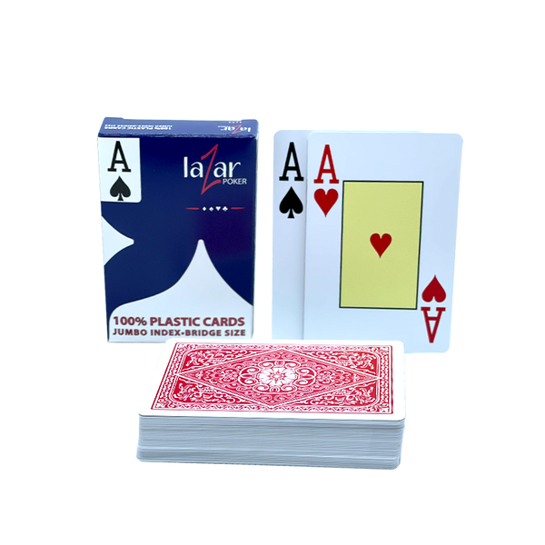 Poker Cards Lazar Bridge Size Plastic Red 2 Index