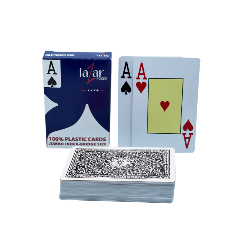 Poker Playing Cards Lazar Bridge Size Plastic Black 2 Index