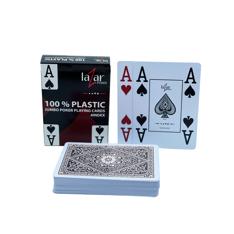 Poker Playing Cards Lazar 2210 Plastic 4 Index 12pcs