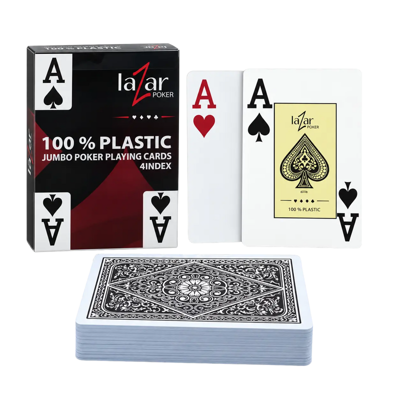 Carte da Poker Lazar 1070 100% Plastica 2 Index Nero