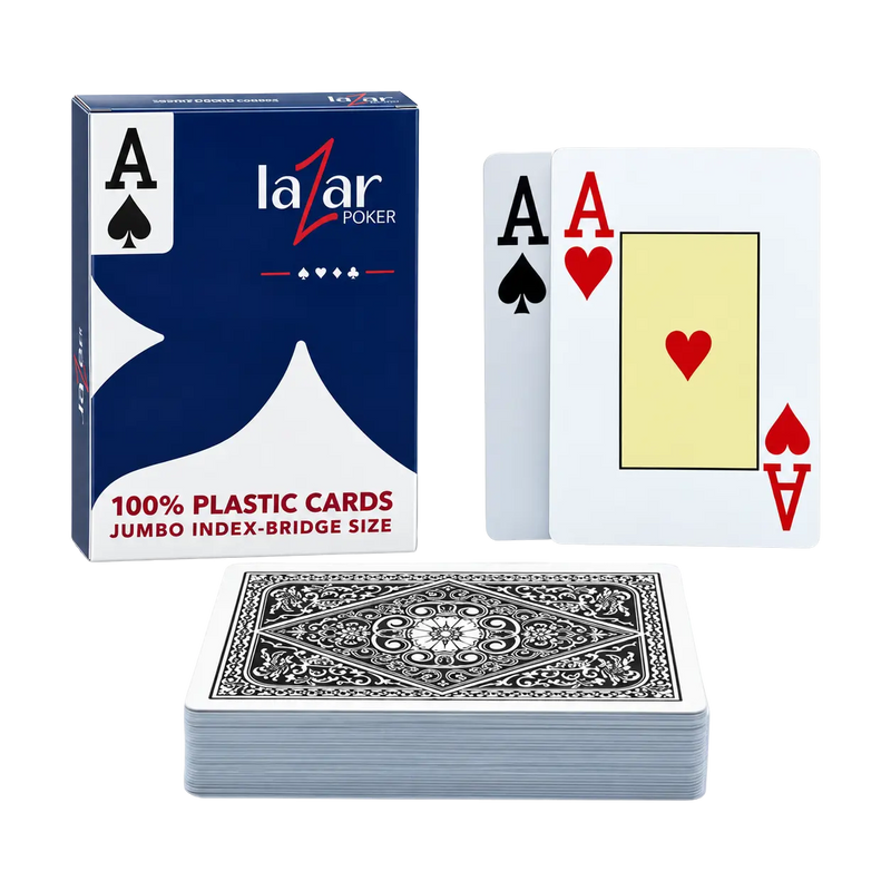 Poker Kort Lazar Bridge Storlek Plast Svart 2 Index