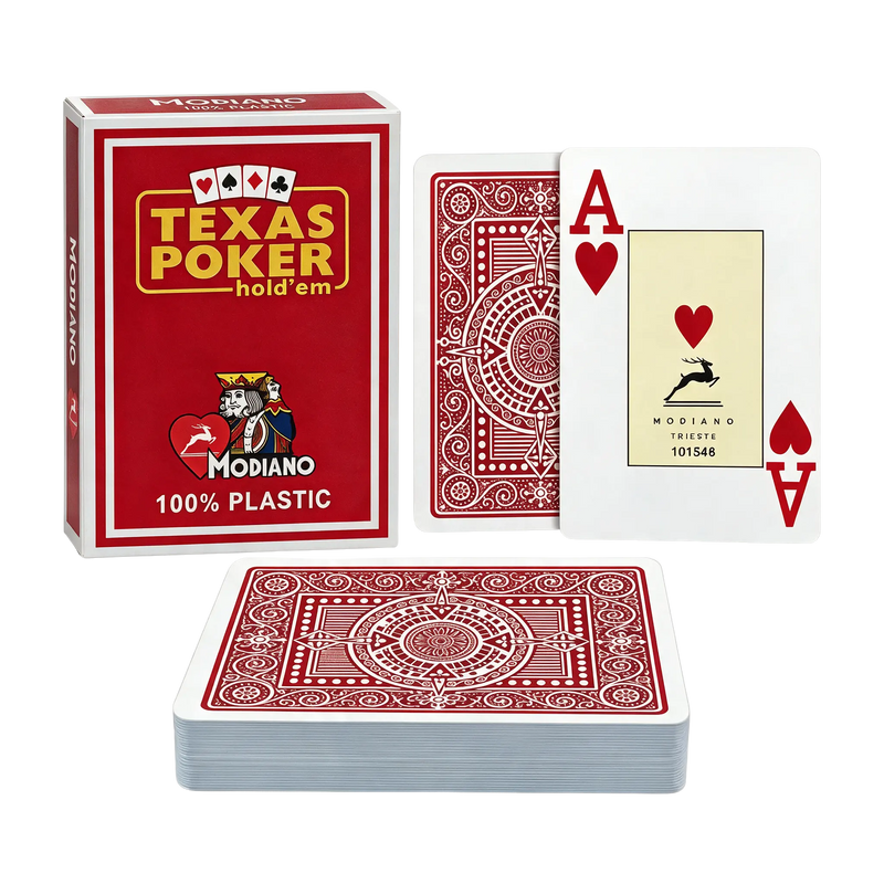 Modiano Poker Kort Plast Röda 2 Index