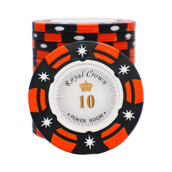 royal crown poker chips denom 10 black red